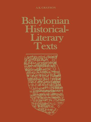 cover image of Babylonian Historical-Literary Texts